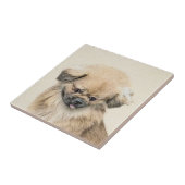 Pekingese Malerei - Niedliche Original Hunde Kunst Fliese (Seite)