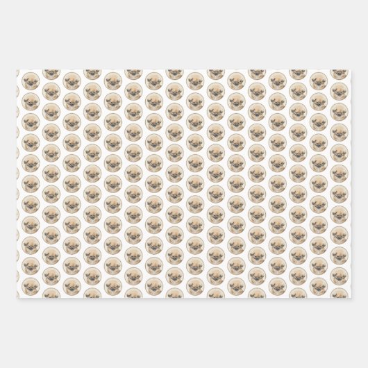 Pekingese Malerei - Niedliche Original Hunde Kunst Geschenkpapier Set (Vorderseite 2)