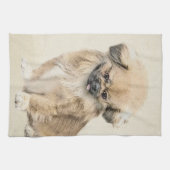 Pekingese Malerei - Niedliche Original Hunde Kunst Geschirrtuch (Horizontal)