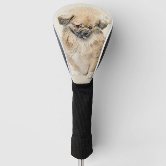 Pekingese Malerei - Niedliche Original Hunde Kunst Golf Headcover (Vorderseite)