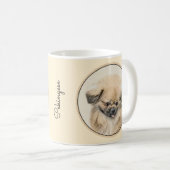 Pekingese Malerei - Niedliche Original Hunde Kunst Kaffeetasse (VorderseiteRechts)