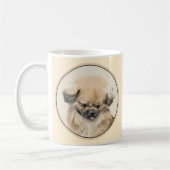 Pekingese Malerei - Niedliche Original Hunde Kunst Kaffeetasse (Links)