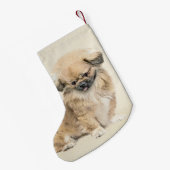 Pekingese Malerei - Niedliche Original Hunde Kunst Kleiner Weihnachtsstrumpf (Rückseite (Hängend))
