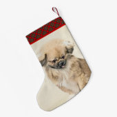 Pekingese Malerei - Niedliche Original Hunde Kunst Kleiner Weihnachtsstrumpf (Rückseite (Hängend))