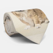 Pekingese Malerei - Niedliche Original Hunde Kunst Krawatte (Gerollt)