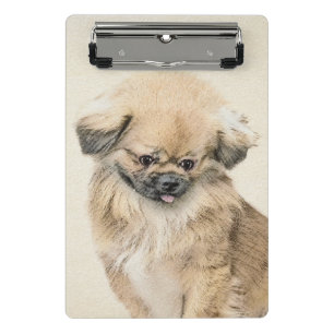 Pekingese Malerei - Niedliche Original Hunde Kunst Mini Klemmbrett