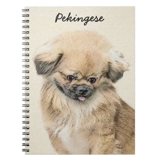 Pekingese Malerei - Niedliche Original Hunde Kunst Notizblock (Vorderseite)