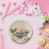 Pekingese Malerei - Niedliche Original Hunde Kunst Pappteller (Party)