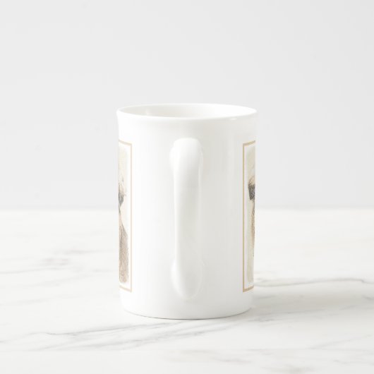 Pekingese Malerei - Niedliche Original Hunde Kunst Porzellantasse (Rückseite)