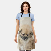 Pekingese Malerei - Niedliche Original Hunde Kunst Schürze (Getragen)