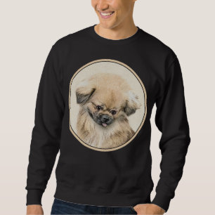 Pekingese Malerei - Niedliche Original Hunde Kunst Sweatshirt