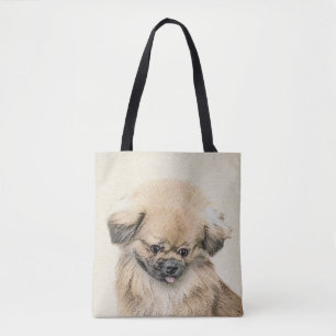 Pekingese Malerei - Niedliche Original Hunde Kunst Tasche