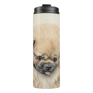 Pekingese Malerei - Niedliche Original Hunde Kunst Thermosbecher