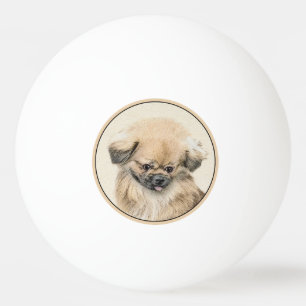 Pekingese Malerei - Niedliche Original Hunde Kunst Tischtennisball