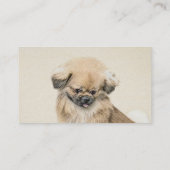 Pekingese Malerei - Niedliche Original Hunde Kunst Visitenkarte (Rückseite)
