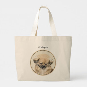 Pekingese Malerei Reh Jung Original Haustier Hund Jumbo Stoffbeutel