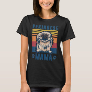 Pekingese Mama Mutter Retro Dog Mama T-Shirt