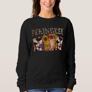 Pekingese Mama Western Sonnenblume Muttertag Sweatshirt