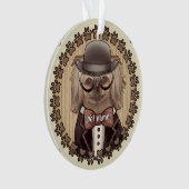 Pekingese mit Brille Ornament (Vorderseite)