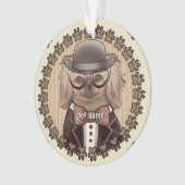 Pekingese mit Brille Ornament (Vorderseite)