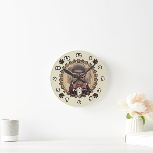 Pekingese mit Brille Uhr (Zuhause)