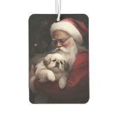 Pekingese mit dem Weihnachtsmann Weihnachten Autolufterfrischer (Rückseite)
