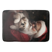 Pekingese mit dem Weihnachtsmann Weihnachten Badematte (Vorderseite)