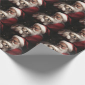 Pekingese mit dem Weihnachtsmann Weihnachten Geschenkpapier (Ecke)