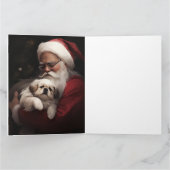 Pekingese mit dem Weihnachtsmann Weihnachten Karte (Innenseite)