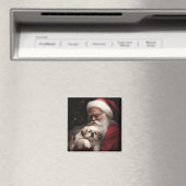 Pekingese mit dem Weihnachtsmann Weihnachten Magnet (In Situ (Geschirrspüler))