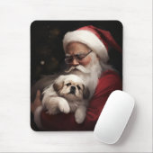 Pekingese mit dem Weihnachtsmann Weihnachten Mousepad (Mit Mouse)