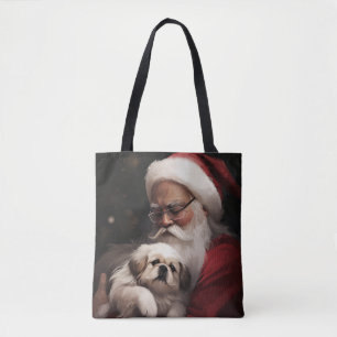 Pekingese mit dem Weihnachtsmann Weihnachten Tasche