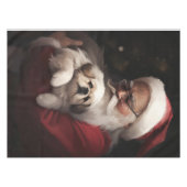 Pekingese mit dem Weihnachtsmann Weihnachten Tischdecke (Vorderseite (Horizontal))