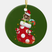 Pekingese mit Socken Keramik Ornament (Vorne)