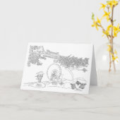 Pekingese Moon Gate Card Karte (Gelbe Blume)