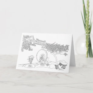 Pekingese Moon Gate Card Karte