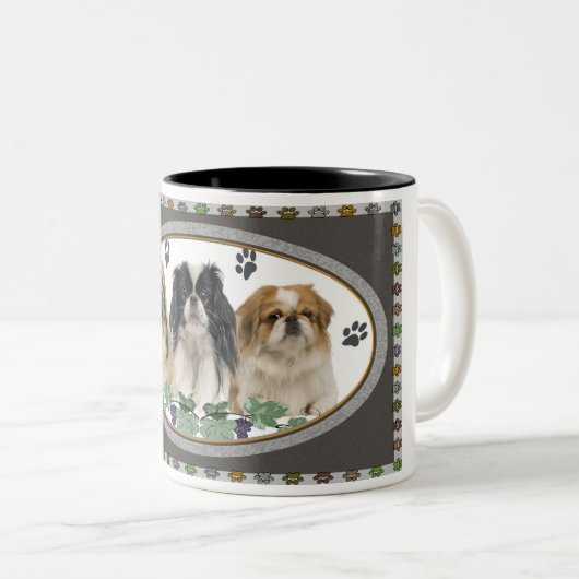 Pekingese Pawprints Tasse (VorderseiteRechts)