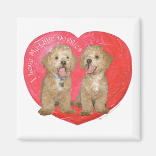Pekingese / Poodle-Mischling Valentinstag Magnet