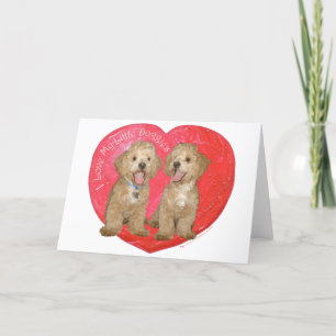Pekingese/Poodle Mix Valentinstag Feiertagskarte