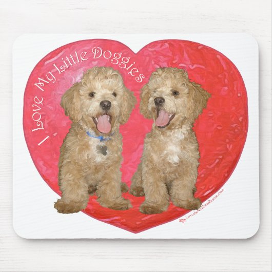 Pekingese/Poodle Mix Valentinstag Mousepad (Vorne)