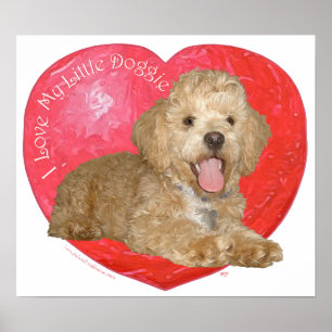 Pekingese / Poodle Mix Valentinstag Poster