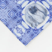 Pekingese Portrait Fleecedecke (Ecke)