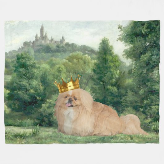 Pekingese Prince Fleecedecke (Vorderseite (Horizontal))
