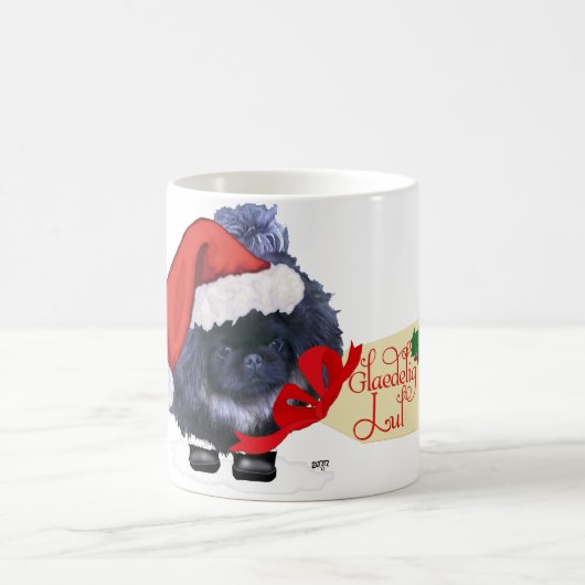 Pekingese Puppy Christmas Kaffeetasse (Mittel)