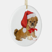 Pekingese Puppy Christmas Keramik Ornament (Rechts)