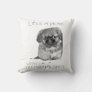 Pekingese Puppy Throw Kissen
