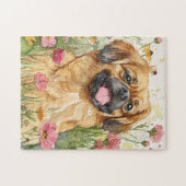 Pekingese Puzzle – Wasserfarben-Hundekunst (Horizontal)