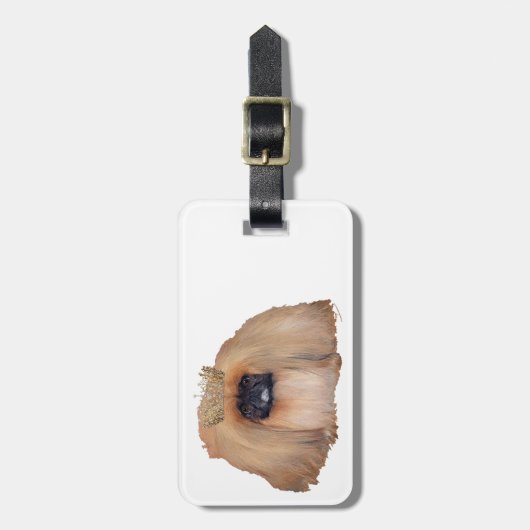 Pekingese Queen Gepäckanhänger (Vorderseite vertikal)