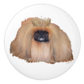 Pekingese Queen Keramikknauf (Vorderseite)