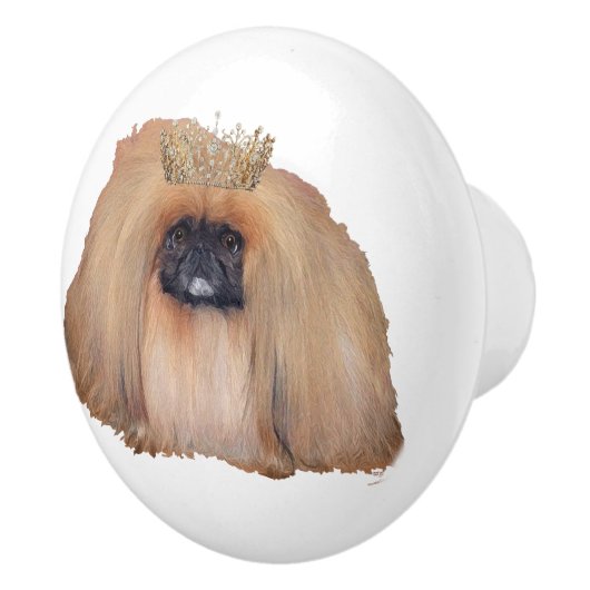 Pekingese Queen Keramikknauf (Rechts)